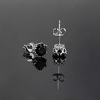 Black Iced Out Silver Stud Earrings Crystal