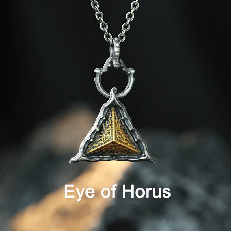Eye of Horus Amulet Pendant Necklace — Stainless Steel