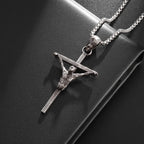 Vintage Catholic Cross Pendant Necklace — Amulet