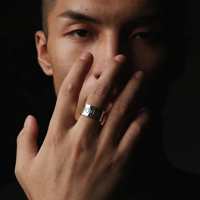 Retro SOYOMBO Mongolian Ring For Men Silver Color Punk Gothic Open Ring Blessing Jewelry Unisex Accessories Lovers Gift