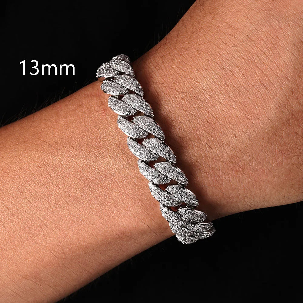 Iced Out Cuban Chain Necklace Stainless Steel 13MM