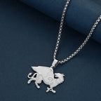 Anglo-Saxon Griffin Pendant Necklace — Stainless Steel