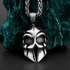 Stainless Steel Spartan Mask Men's Necklace Knight Helmet Mask Amulet Hip Hop Handmade Pendant Jewelry Creative Wholesale