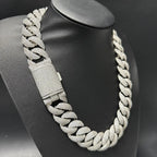 Nuoya Custom Flip Clasp Bubble Cuban Chain Iced Out Necklace Full Pave Cubic Zirconia Big Heavy Cuban Bracelet Men Gift