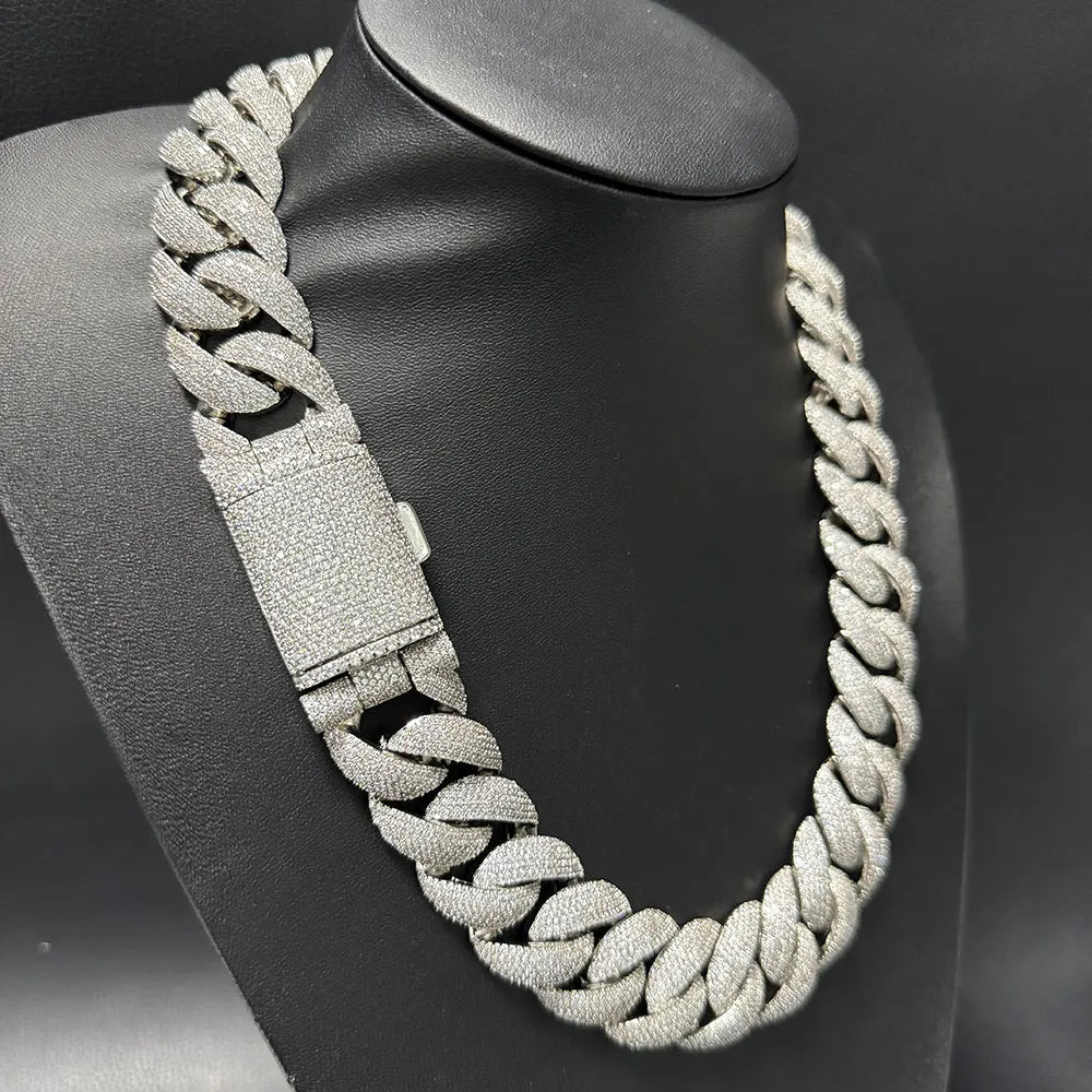 Nuoya Custom Flip Clasp Bubble Cuban Chain Iced Out Necklace Full Pave Cubic Zirconia Big Heavy Cuban Bracelet Men Gift