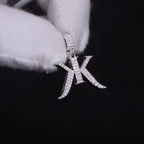 Silver 925 Iced Out Letter Pendant Moissanite