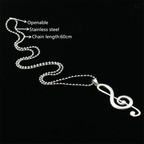Male Punk Long Custom Sweater Chain Choker Necklace Angel Wing Music Note Pendant Men Necklace Women Jewelry Friendship Gifts