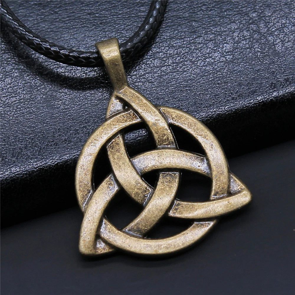 Triquetra Knot Statement Pendant Necklace