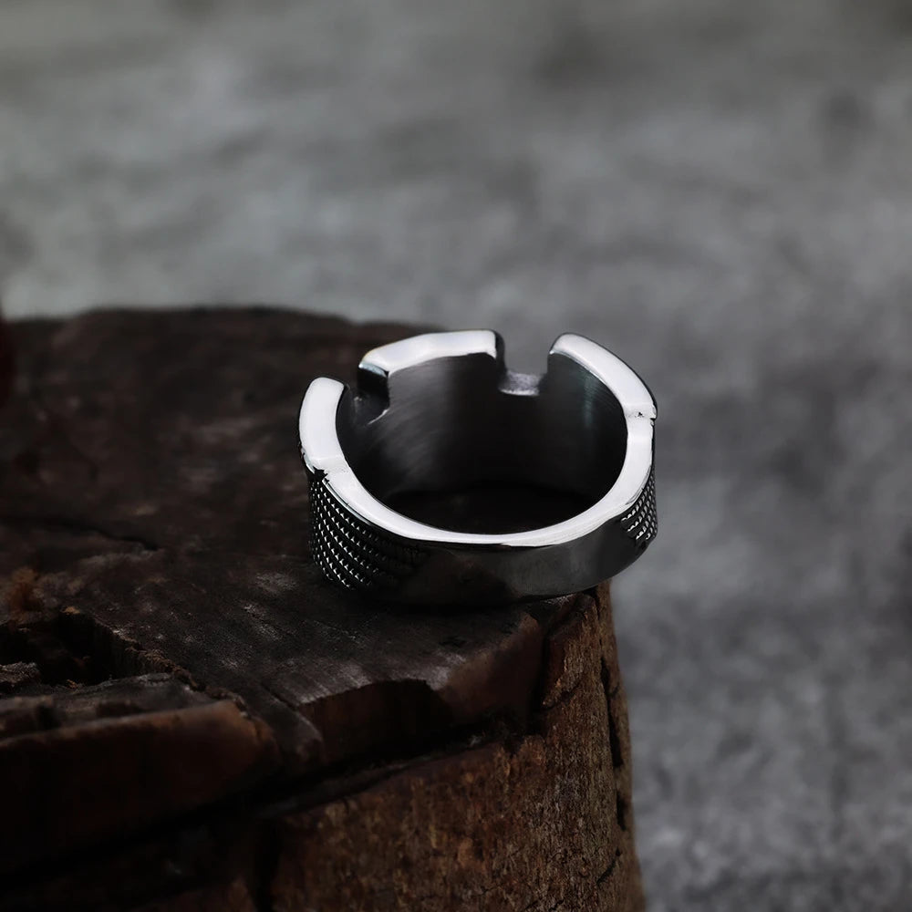 Vintage Gothic Skull Head Rings for Men Stainless Steel Wing Ring Punk Rock Motorcycle Biker Jewelry Gift Fashion