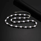 Hematite Pearl Bead Necklace — Stainless