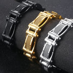 Cool Black Gold Color Bracelet for Man 15MM Width Stainless Steel Chain Men's Wrist Arm Jewelry Birthday Gifts for Boys