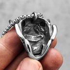 Japanese Prajna Mask Stainless Steel Men Women Necklaces Pendants Chain Punk Jewelry Creativity Gift Dropshipping Wholesale