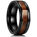 Fashion 8mm Silver Color Men Stainless Steel Ring Inlay Colorful Abalone Shell Rings For Men Women Wedding Band Jewelry Gifts
