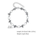 Rock Punk Thorn Knot Chain Bracelet for Men,Hip Hop Stainless Steel Adjustable Chain Wristband,Birthday Male Jewelry