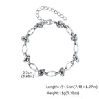 Rock Punk Thorn Knot Chain Bracelet for Men,Hip Hop Stainless Steel Adjustable Chain Wristband,Birthday Male Jewelry