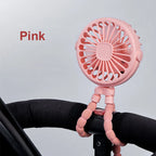 Portable Stroller Fan Mini Baby Clip Fan Smart Octopus Handheld Fan 360° Rotate Bike Car Tripod Fan Rechargeable Clip