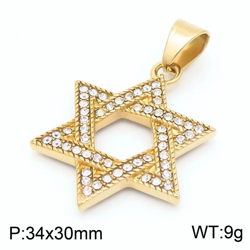 Star of David Pendant Necklace — Stainless Steel
