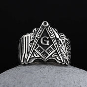 Freemason Masonic Symbol Ring — Stainless Steel