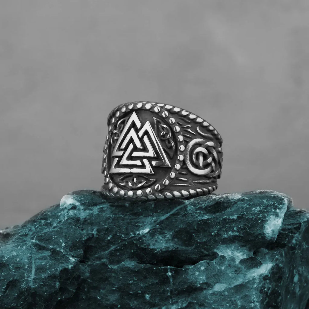 Valknut Viking Rune Ring for Men — 316L Stainless Steel