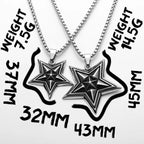 Star Pentagram Pendant Necklace Stainless Steel