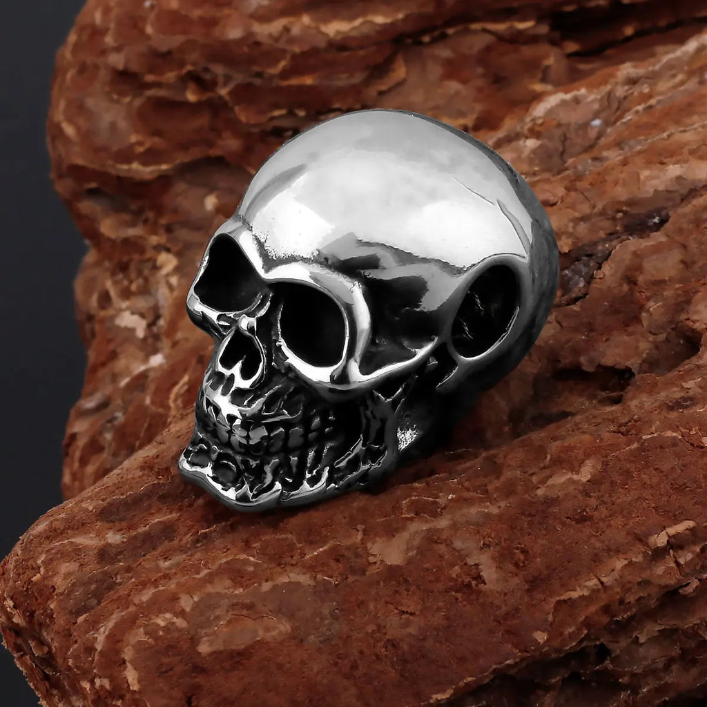Viking Ghost Skull Pendant Necklace — Stainless