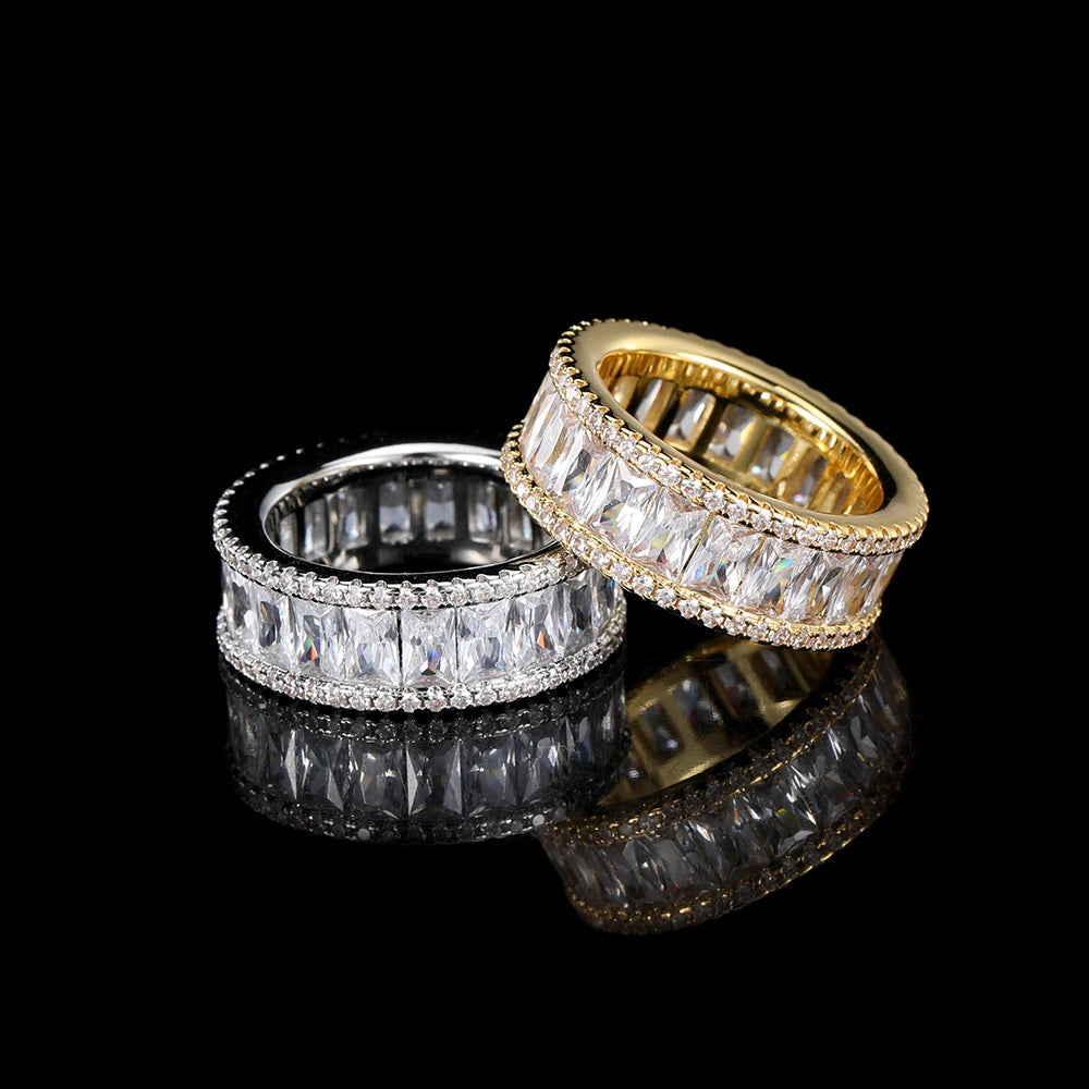 Iced Out Ring Stainless Steel 8MM CZ