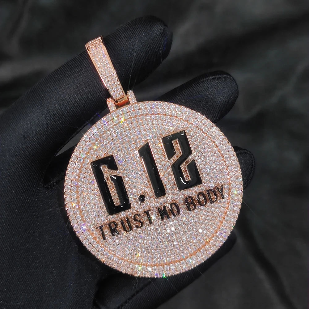 Iced Out Letter Pendant Rose Gold 60MM