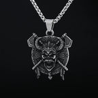 Biker 2024 New Punk 316L Stainless Steel Unique Style Viking Roman Helmet Mask Knight Axe Wrrior Pendant Necklace For Man Women