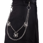 Gothic Spider Pants Chain — Double-Layer Ring Metal Waist Chain