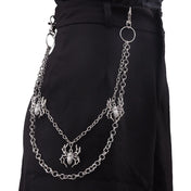 Gothic Spider Pants Chain — Double-Layer Ring Metal Waist Chain