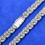Tennis Bracelet Stainless Steel Emerald Crystal