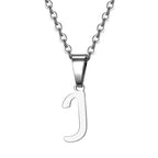 Vintage Initial Letter Pendant Necklace for Women Simple Stainless Steel Letter Glossy Clavicle Chain Choker Necklaces Jewelry