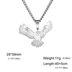Winged Bird Totem Pendant Necklace — Stainless Steel