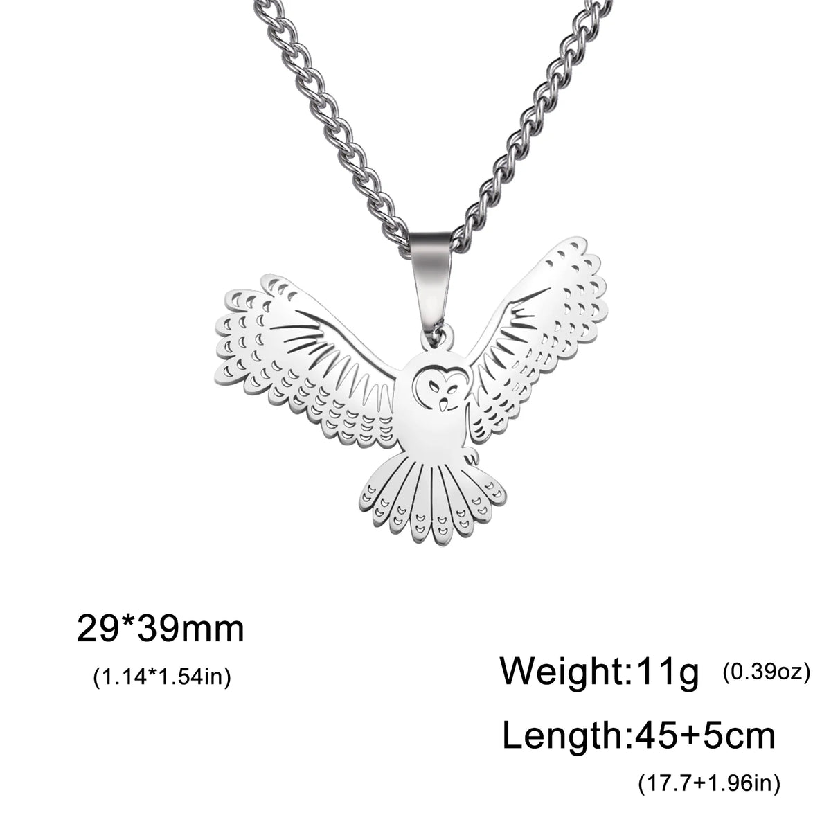 Winged Bird Totem Pendant Necklace — Stainless Steel