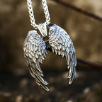 Angel Wings Pendant Necklace — Stainless Steel
