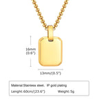 Stylish A-Z 26 Letters Necklace for Men Boys,Waterproof Stainless Steel Square Pendant Necklace,Initals Alphabet Collars Gifts
