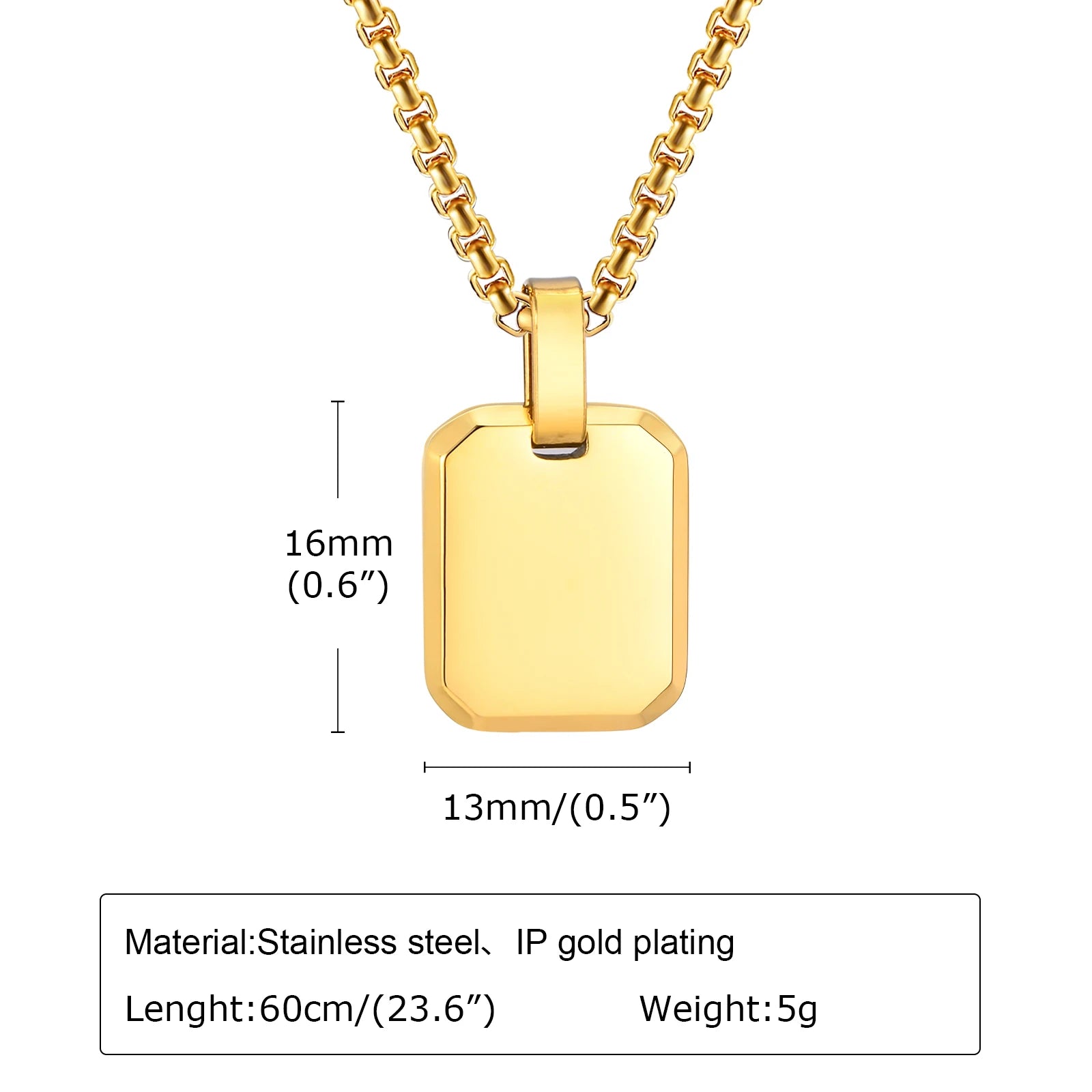 Stylish A-Z 26 Letters Necklace for Men Boys,Waterproof Stainless Steel Square Pendant Necklace,Initals Alphabet Collars Gifts