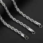 Twisted Rope Chain Necklace — Stainless Steel