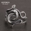 Real 925 Sterling Silver Snake Rings for Men Women TV Drama Natural Born Killers Retro Punk Fine Jewelry Best Gift For