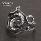 Real 925 Sterling Silver Snake Rings for Men Women TV Drama Natural Born Killers Retro Punk Fine Jewelry Best Gift For