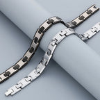 Never Scratched Tungsten Steel Men's Bracelets High Polished 10MM Width Link Chain Bracelet for Men Man Male Jewelry
