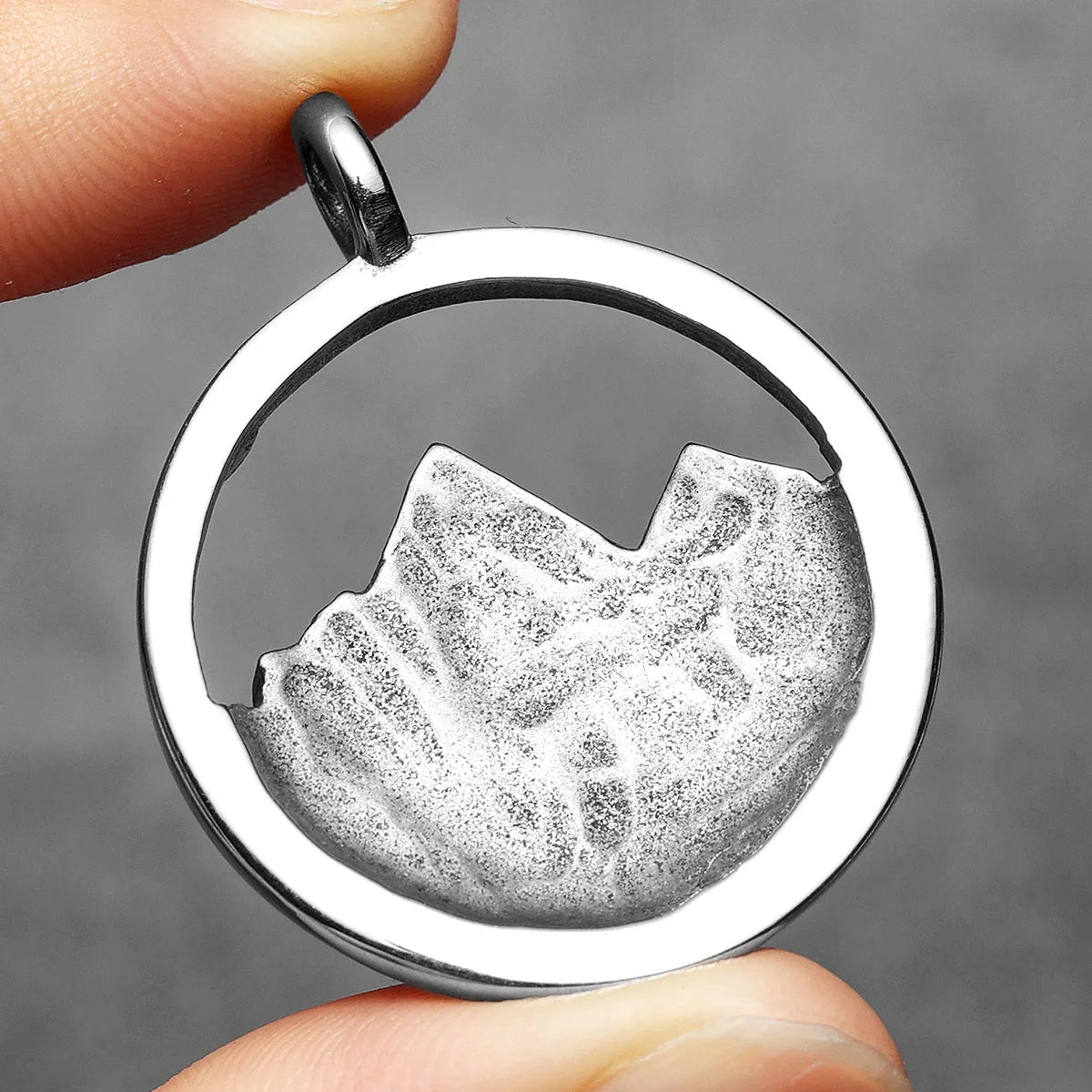 Snow Mountain Minimal Pendant — Stainless Steel