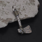 925 Sterling Silver Nordic Viking Axe Pendant Necklace Antiqued Retro Punk Celtic Trendy Male Boy Amulet Jewelry Gifts