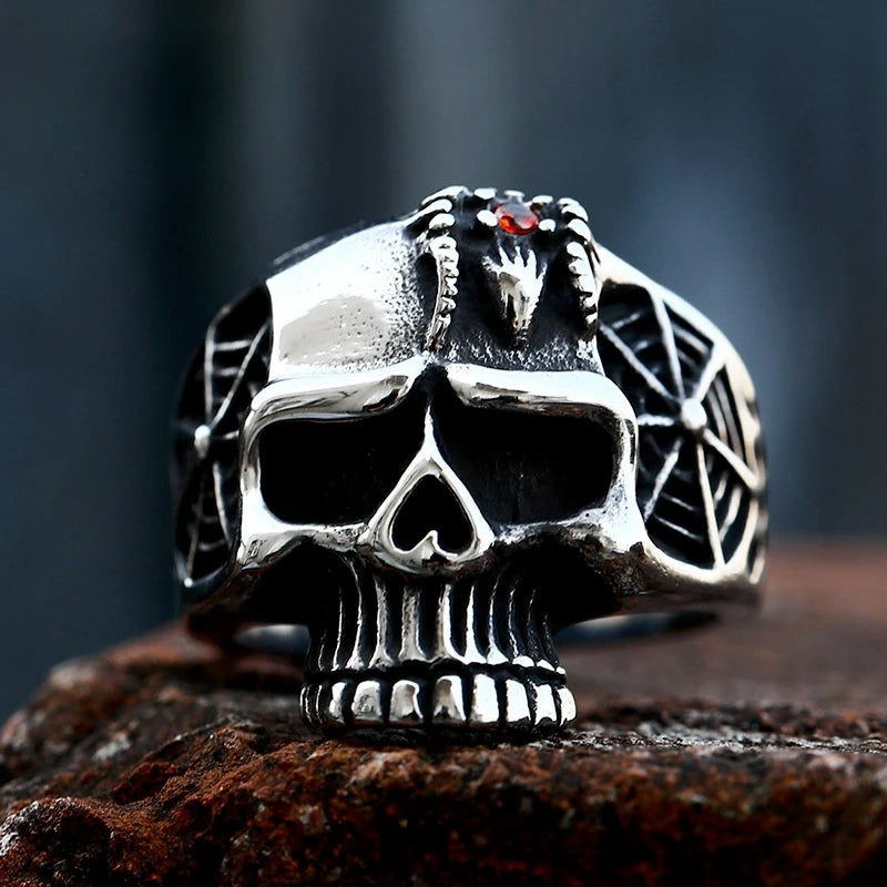 Men Vintage Hip Hop Rings Biker Party Halloween Jewelry Gift New Men Gothic Punk Stainless Steel Skeleton Horror Skull
