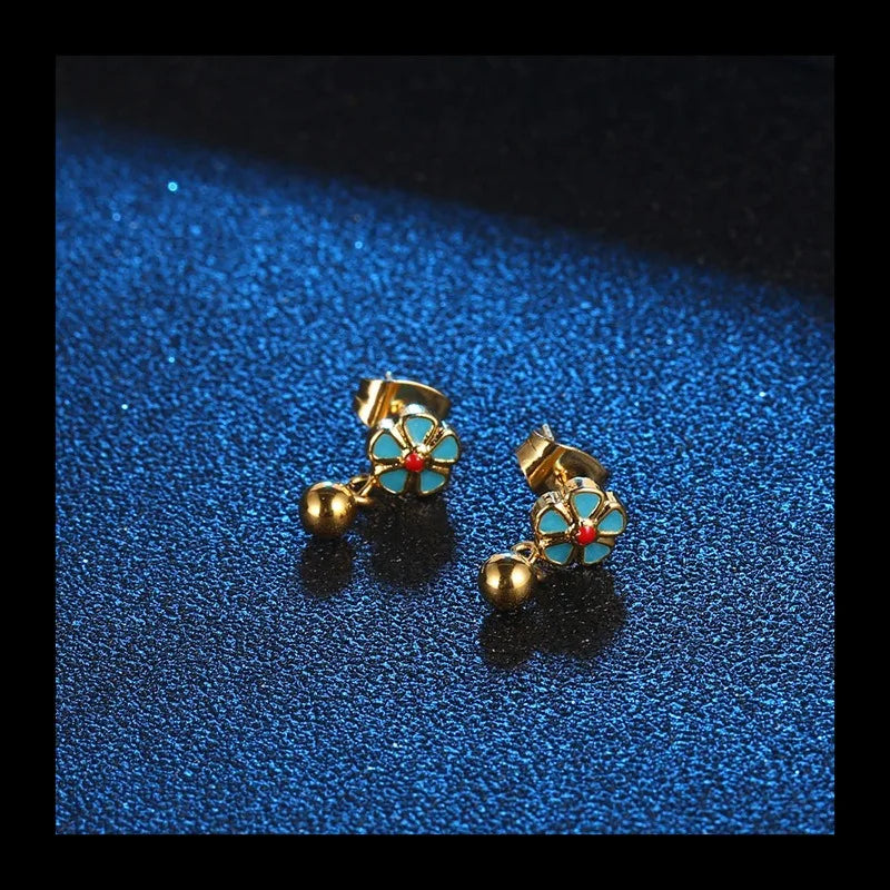 Flower Stud Earrings — Stainless Steel