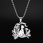 Star Cat Gold Pendant Lovely Moon Mushroom Animal