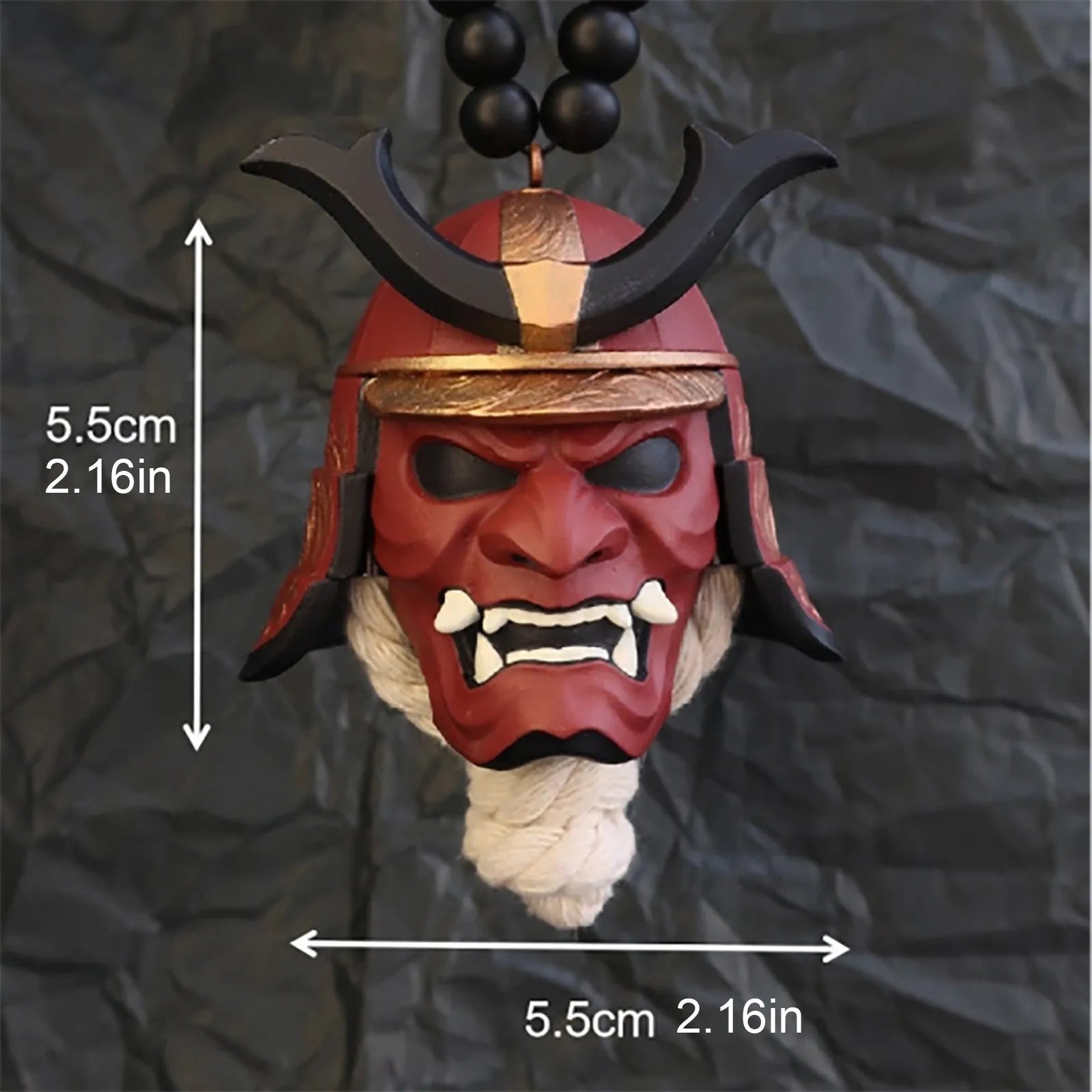 Samurai Kabuto Helmet Hannya Japanese Oni Car Rear View Mirror Charm Car accessories Rear View Mirror Pendant Car Decoration