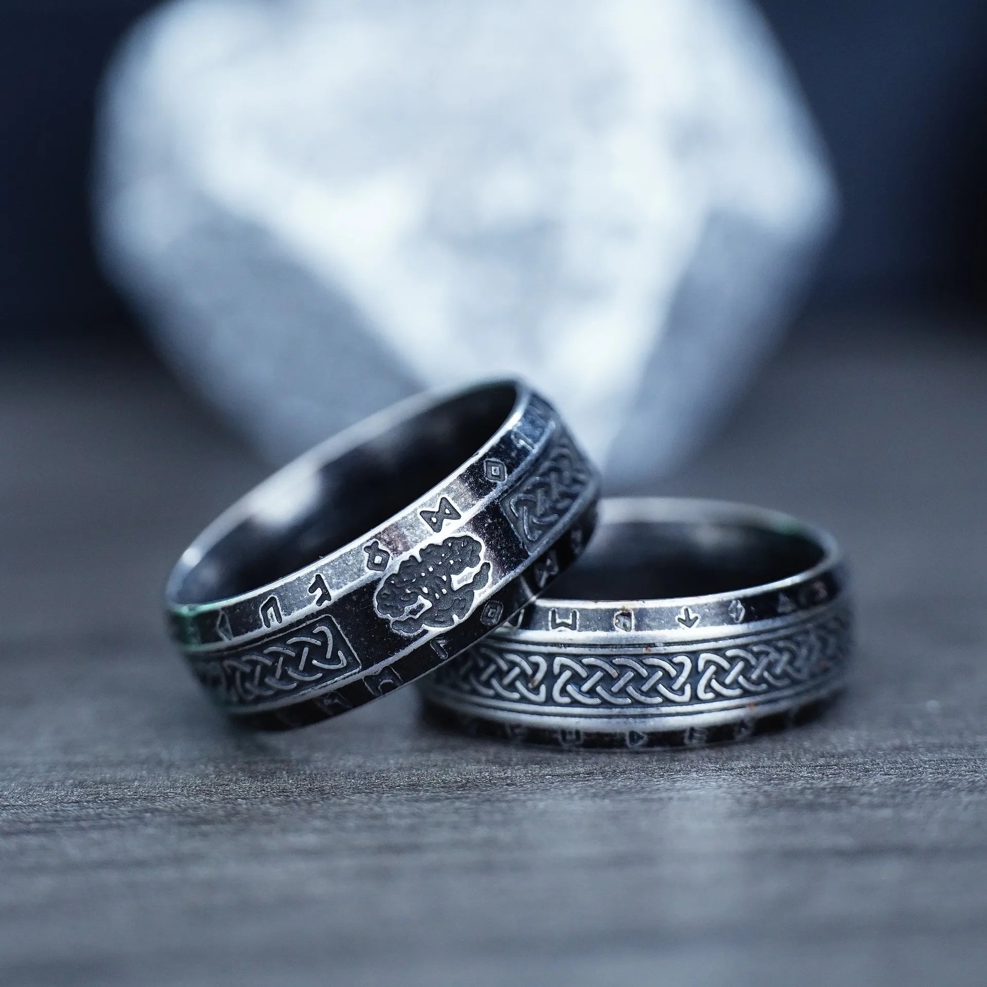 Vintage Odin Norse Viking Celtic Knot Rings For Men Women Fashion Stainless Steel Tree Of Life Rings Retro Amulet Rune Jewelry