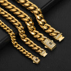 Black Cuban Bracelet Iced Out 8-14MM Stainless Steel
