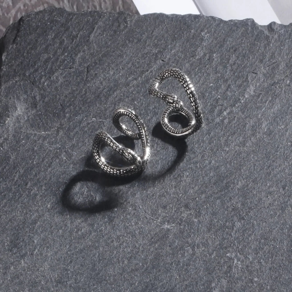 Fashion Snake Ear Cuff, Stainless Steel Clip Earrings for Women Men Jewelry for Sensitive Ears Punk Hip Hop